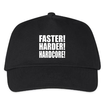 Faster Harder Hardcore EN - Kids’ Baseball Cap - black - Front