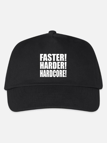 Faster Harder Hardcore FR - Casquette de baseball Enfant - noir