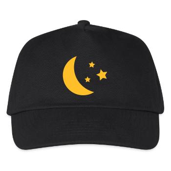 Mond und Sterne - Kinder Basecap - Schwarz - Vorne