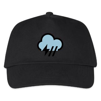 Unwetter, Gewitterwolke Symbol, Icon - Kinder Basecap - Schwarz - Vorne