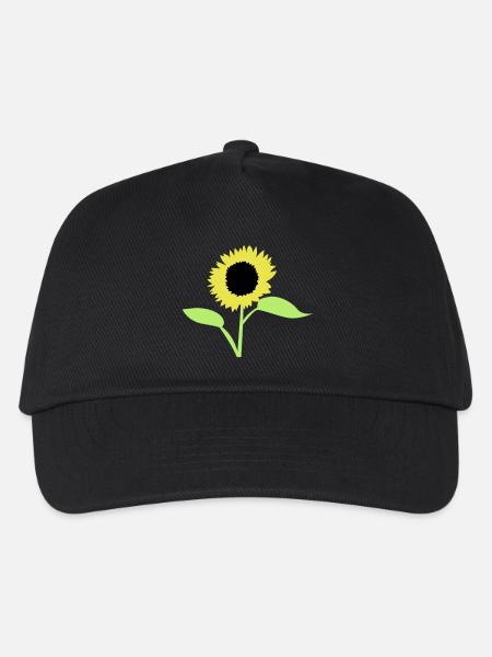 Sommer-Sonnenblumengelb mit offenen Blätter - Kinder Basecap - Schwarz
