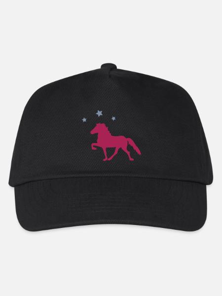 Horse with Stars - Kinder Basecap - Schwarz