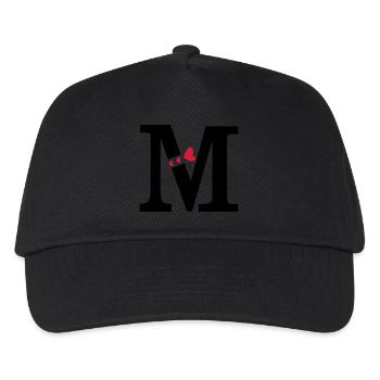Capital letter M with hearts - Kids’ Baseball Cap - black - Front