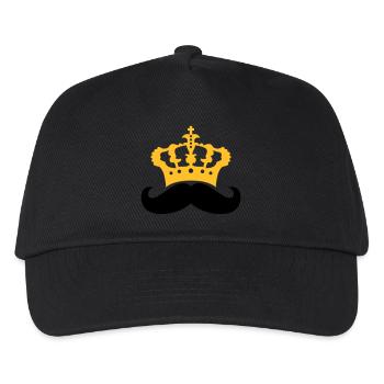 herrscher koenig krone prinz mustache schnurrbart - Kinder Basecap - Schwarz - Vorne