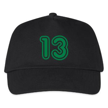 Green College Numers, College Zahlen, Nummern, 13 - Kids’ Baseball Cap - black - Front