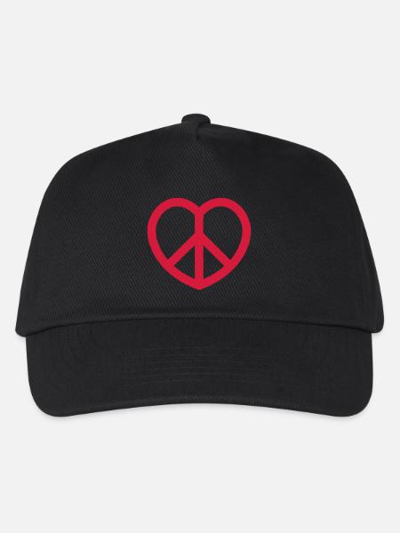 peace - Kinder Basecap - Schwarz
