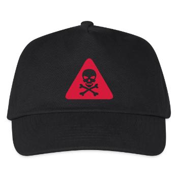 skull danger triangle panel 280) - Kids’ Baseball Cap - black - Front