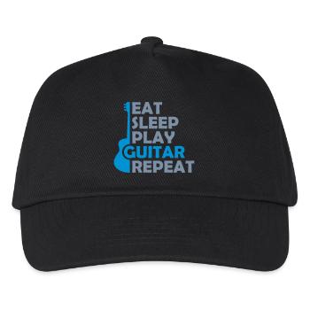 Play Guitar Eat Sleep - Kinder Basecap - Schwarz - Vorne