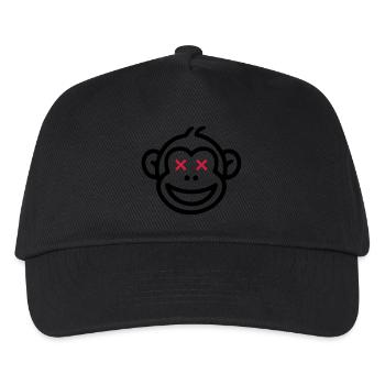Affe Party Comic - Kinder Basecap - Schwarz - Vorne