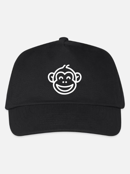 Affe Lustig - Kinder Basecap - Schwarz