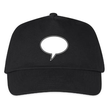 Sprechblase Design Links - Kinder Basecap - Schwarz - Vorne