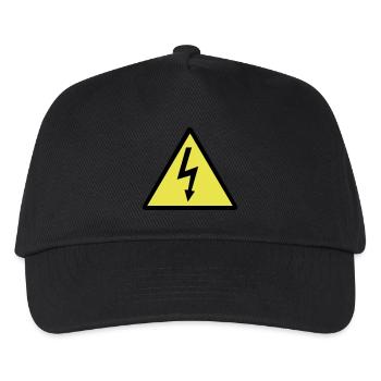 Strom - Hochspannung - Gefahr - Achtung - Power - Kinder Basecap - Schwarz - Vorne