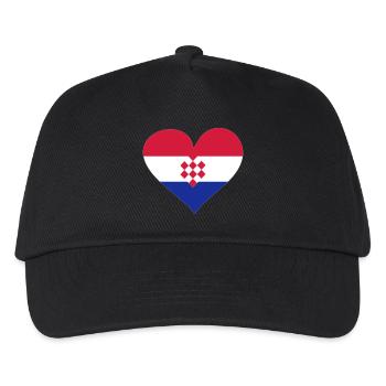 Herz Kroatien - Kinder Basecap - Schwarz - Vorne