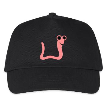 Wurm Schlange - Kinder Basecap - Schwarz - Vorne