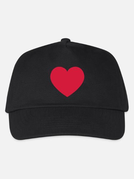 Herz - Kinder Basecap - Schwarz