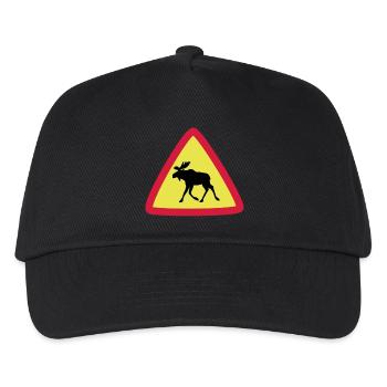 Elk warning 3clr - Kids’ Baseball Cap - black - Front