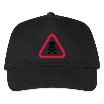 skull danger triangle panel 280) - Kids’ Baseball Cap - black - Front