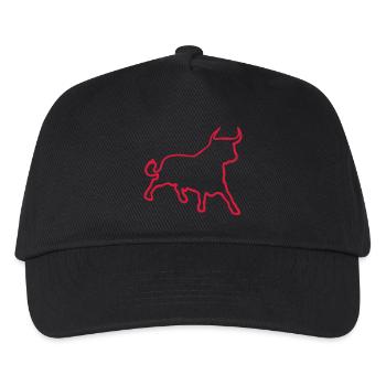 Stier / Toro / Bull / Kontur - Kinder Basecap - Schwarz - Vorne