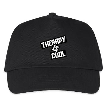 therapy is cool Zitat - Kinder Basecap - Schwarz - Vorne