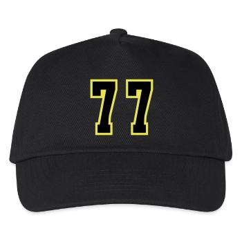 77 Number Jersey - Kids’ Baseball Cap - black - Front