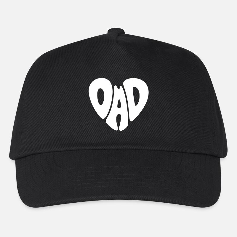 Dad Herz Form Papa Herzform Vatertag Geschenk - Kinder Basecap - Schwarz