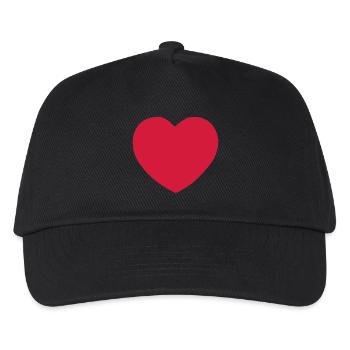 Herz - Kinder Basecap - Schwarz - Vorne