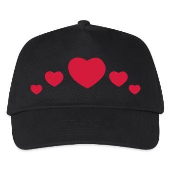red heart bow icon - Kids’ Baseball Cap - black - Front