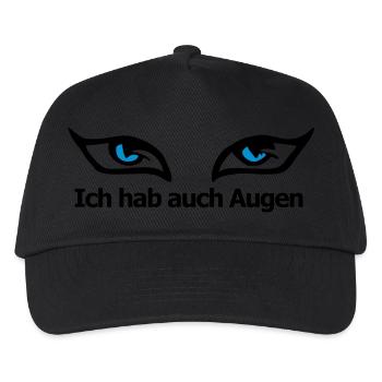 ich hab auch AUGEN - Kinder Basecap - Schwarz - Vorne