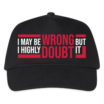 I may be wrong - Kids’ Baseball Cap - black - Front