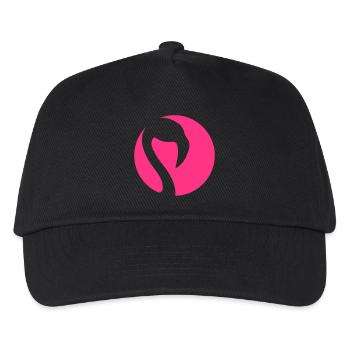 head circle round logo silhouette outline flamingo cl - Kids’ Baseball Cap - black - Front