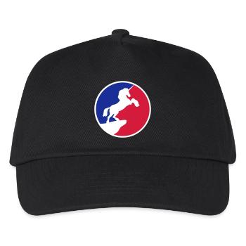 sport rot blau logo cool silhouette nacht klippe m - Kinder Basecap - Schwarz - Vorne