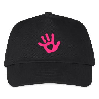 baby - hand - handprint - heart - Kids’ Baseball Cap - black - Front