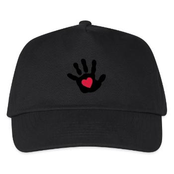 baby - hand - handprint - heart - Kids’ Baseball Cap - black - Front
