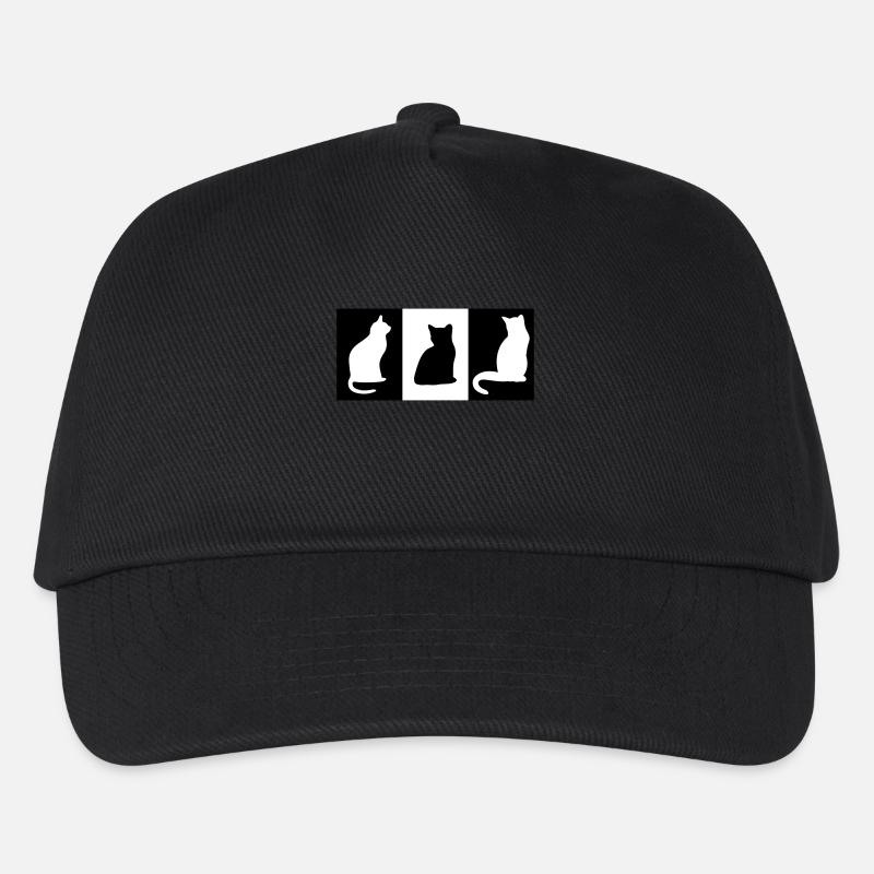 DZ0004 Statue de chat de tuile de chat - Casquette de baseball Enfant - noir