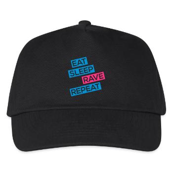 EAT SLEEP RAVE REPEAT - Kids’ Baseball Cap - black - Front