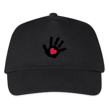 baby - hand - handprint - heart - Kids’ Baseball Cap - black - Front