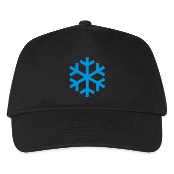 Schneeflocke Wetter Symbol Icon - Kinder Basecap - Schwarz - Vorne