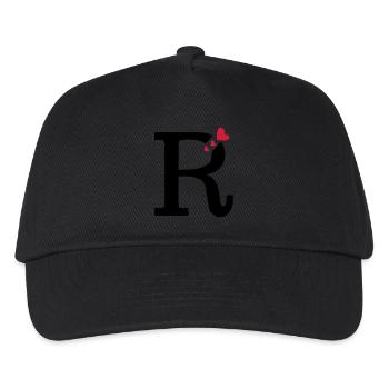 Capital letter R with hearts - Kids’ Baseball Cap - black - Front