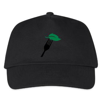 vegan - Kinder Basecap - Schwarz - Vorne