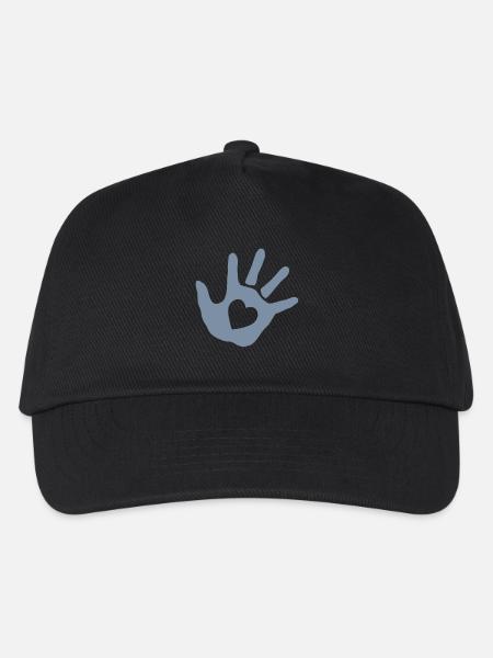 baby - hand - handprint - heart - Kids’ Baseball Cap - black
