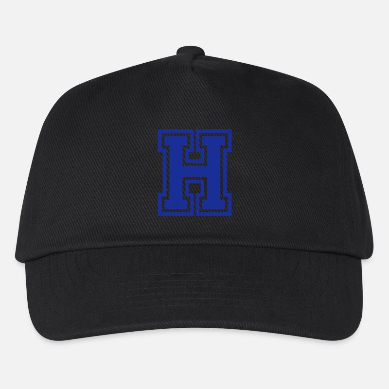 Buchstabe H - Kinder Basecap - Schwarz