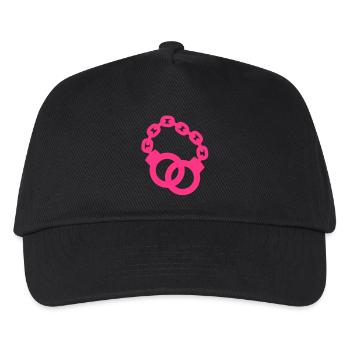 handcuffs locked together policeman or lady - Kids’ Baseball Cap - black - Front