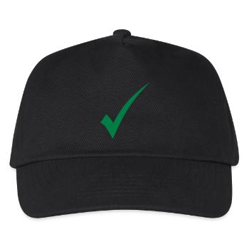 Grüner Haken Check - Kinder Basecap - Schwarz - Vorne
