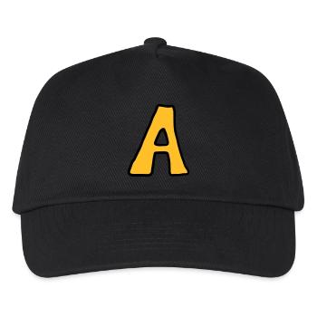Buchstabe A Comic Cartoon - Kinder Basecap - Schwarz - Vorne