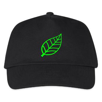 Kleines Hübsches Blatt Grünes Öko Baum Blättchen - Kinder Basecap - Schwarz - Vorne