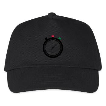 Stoppuhr - Kinder Basecap - Schwarz - Vorne