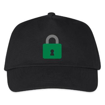 Vorhängeschloss - Kinder Basecap - Schwarz - Vorne