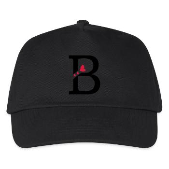 Capital letter B with hearts - Kids’ Baseball Cap - black - Front