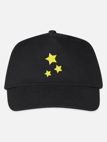 Stern / 3Sterne - Kinder Basecap - Schwarz