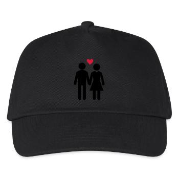 Liebe Paar - Kinder Basecap - Schwarz - Vorne